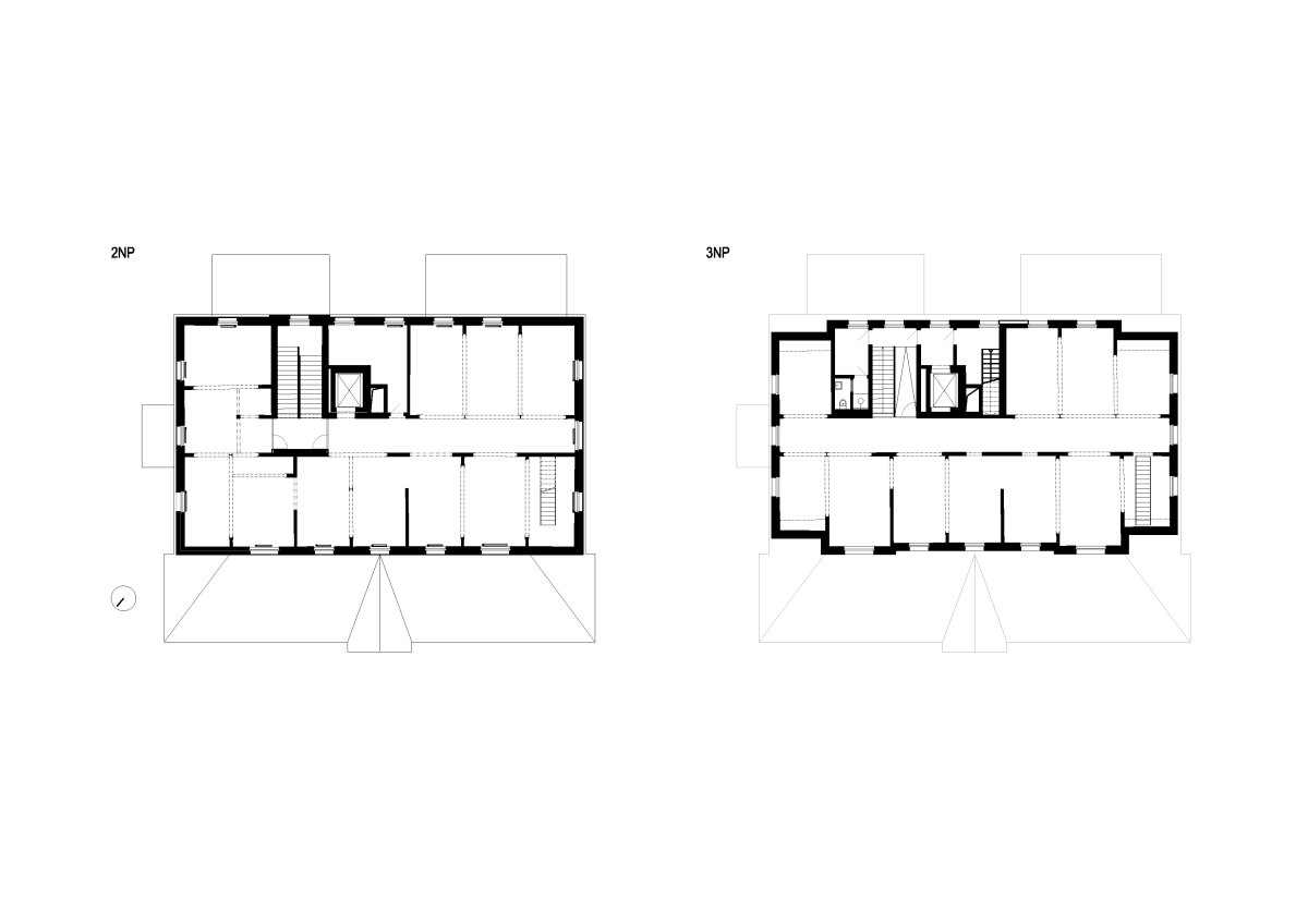 Půdorys 2. NP a 3. NP (Centrum Hořec; ADR)