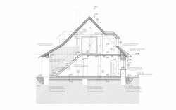 z+v architects, Rekonštrukcia baníckeho domu Dolná Resla, řez příčný – foto