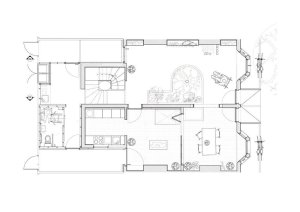 ASSEMBLE, renovace čtyř ulic v Granby Street, 1.NP zimní zahrady, výkres