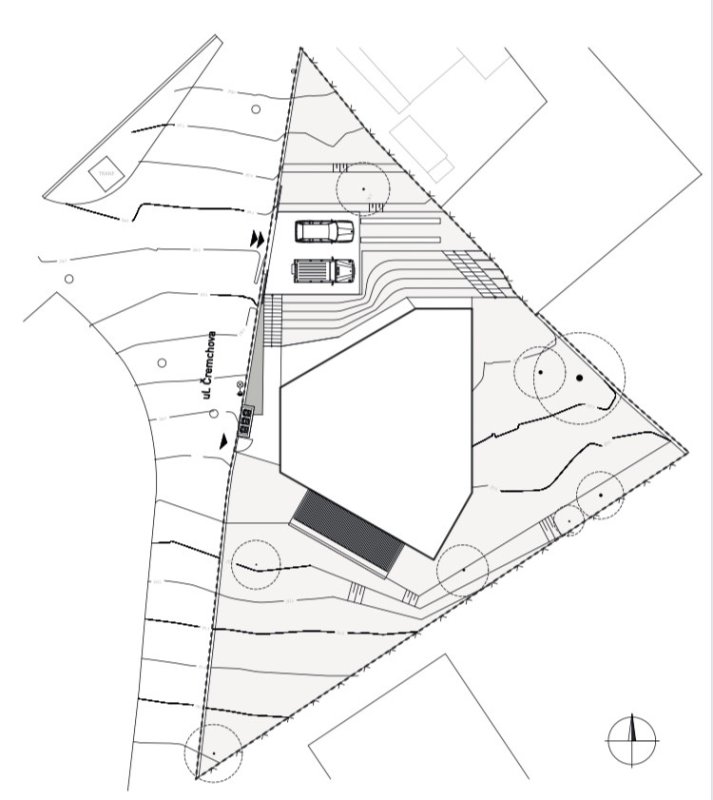 Dům Hexagon, GutGut, situace