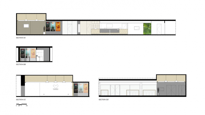 Estúdio AMATAM, TONIK Health Club Social Areas Refurbishment, řezy - foto