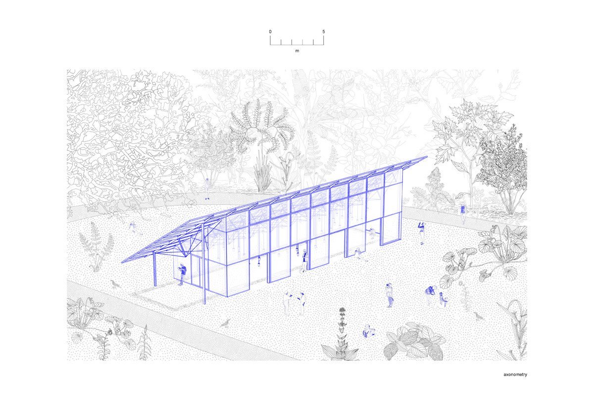 Mandelův skleník v Brně, Chybík+Krištof Architekti, axonometrie
