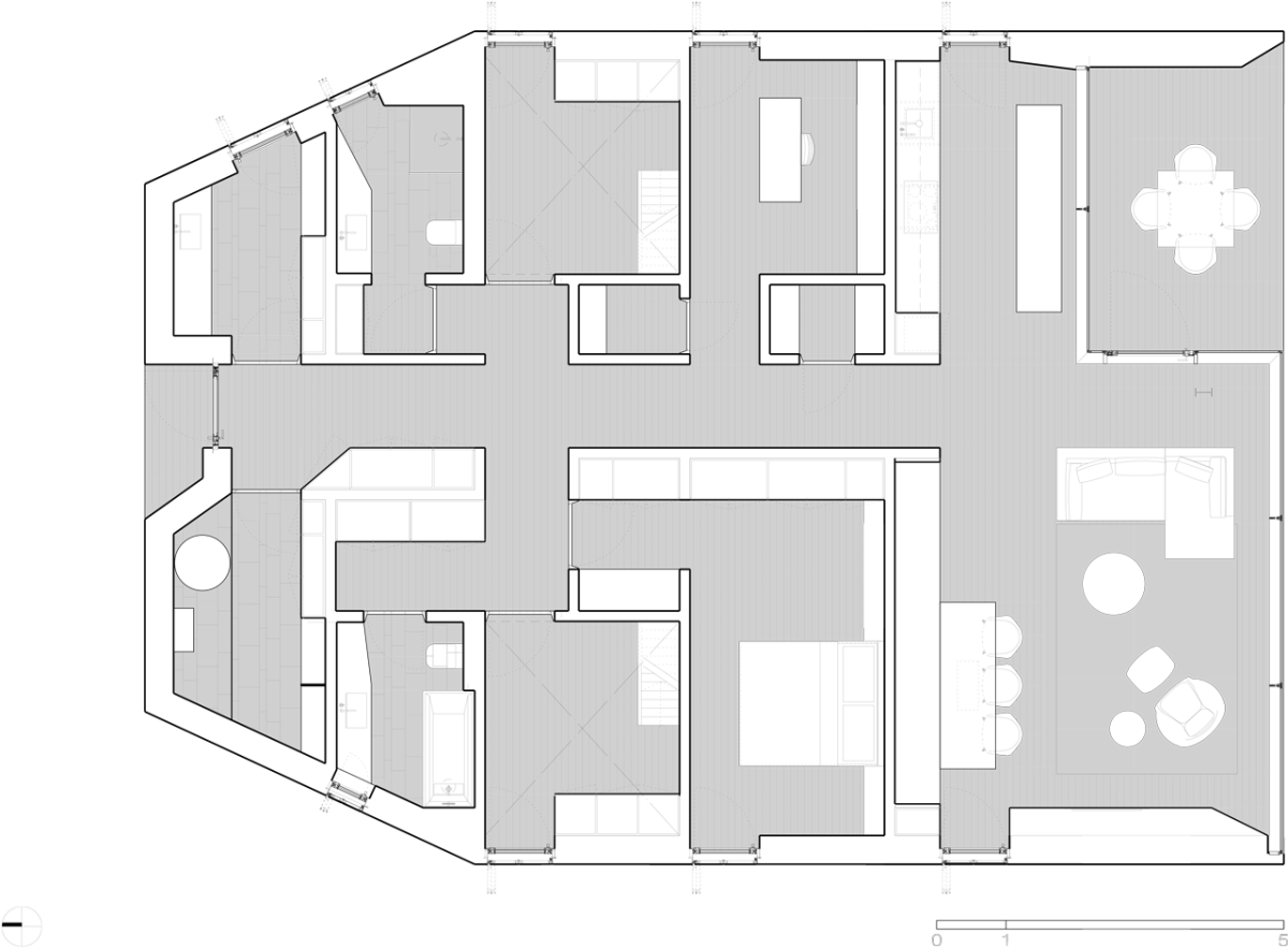 JM Architecture, Montebar Villa, půdorys 1. NP - foto