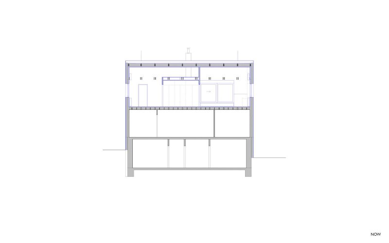 Rekonstrukce okálu, řez b, Pavlíček+Hulín architekti
