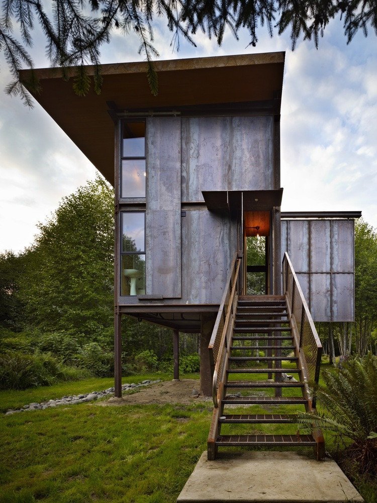Chatka z oceli, Olson Kundig/ Tom Kundig © Benjamin Benschneider