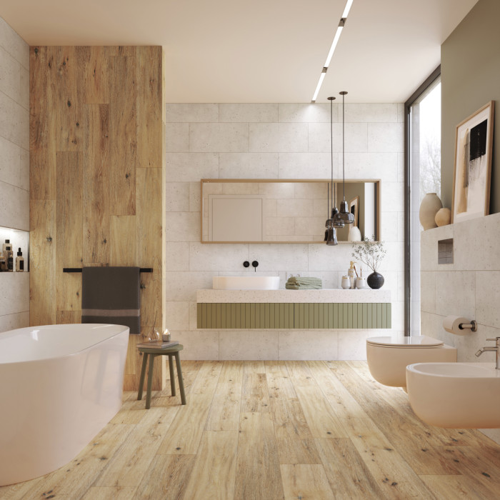 Keramická dlažba PINO v odstínu bloom a smoothie od značky RAKO