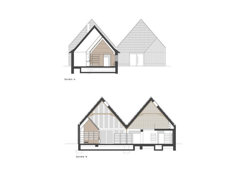 Knihovna Gundelsheim, Schlicht Lamprecht Architekten, řez