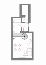 DESIGNIST, Zborovská, půdorys 1. podlaží bytu – foto