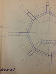 Výdech metra u Hlavního nádraží v Praze, původní výkres, Josef Danda