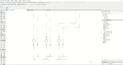 Symbolické zobrazení rozvodů technického zařízení. 