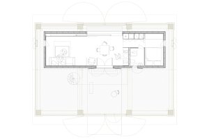 Půdorys (Krabice ve stodole; Facha architekti)
