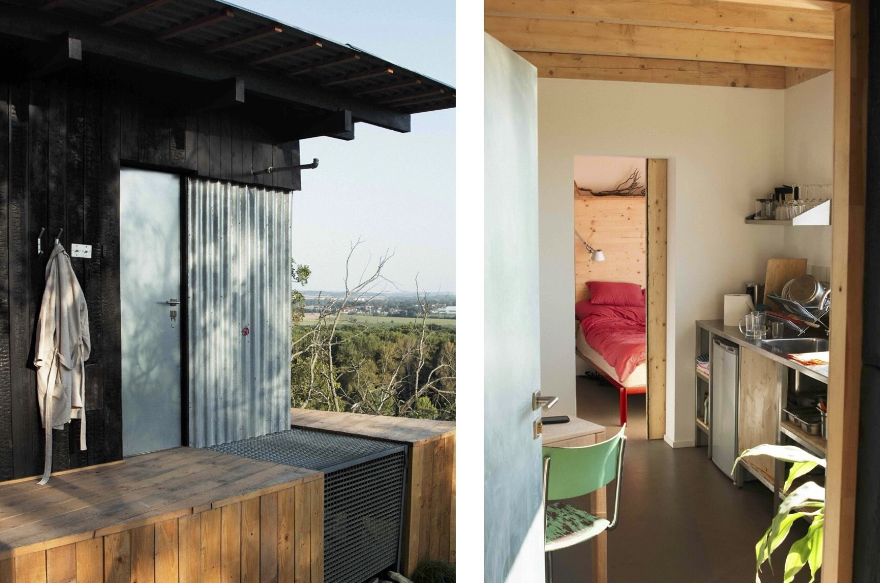 Víkendové útočiště se skládá ze dvou objektů. Chaty a sauny.