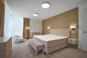 Pohled do ložnice (Rodinná vila v Brně;  KYZLINK ARCHITECTS)