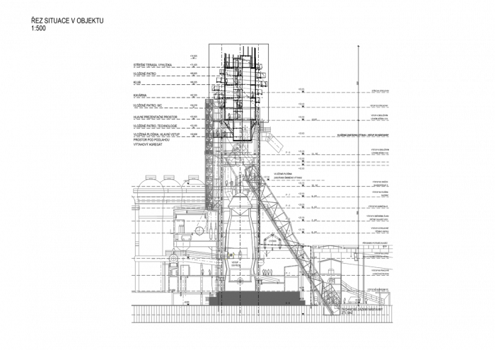 AP ATELIER, Bolt Tower, řez celým objektem – foto