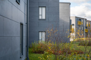 Domy ve městě Uppsala ve Švédsku