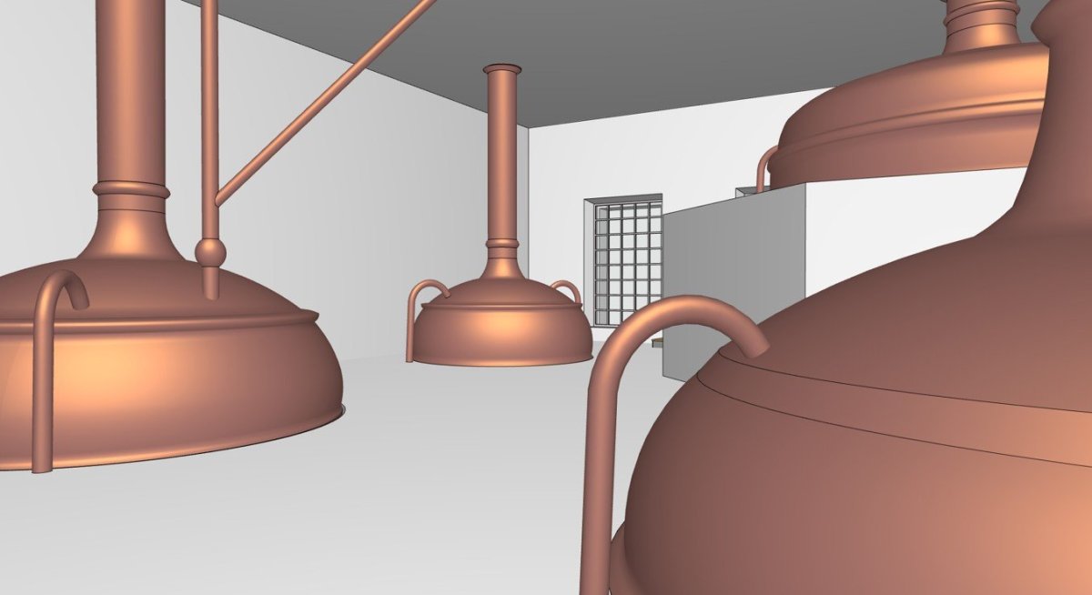 Pohled do varny - 3D model.