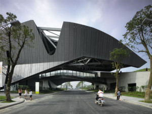 Giant Interactive Group Corporate Headquarters v Šanghaji. Fasáda z vláknocementových desek  Swisspearl 
