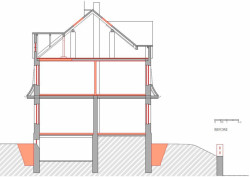 řez původní, Vila v Českém Krumlově,