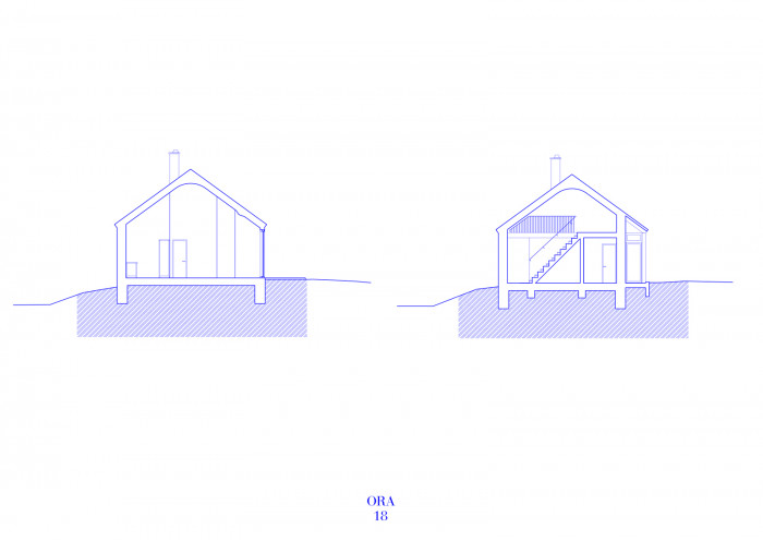 Vesnický dům, řezy, ORA
