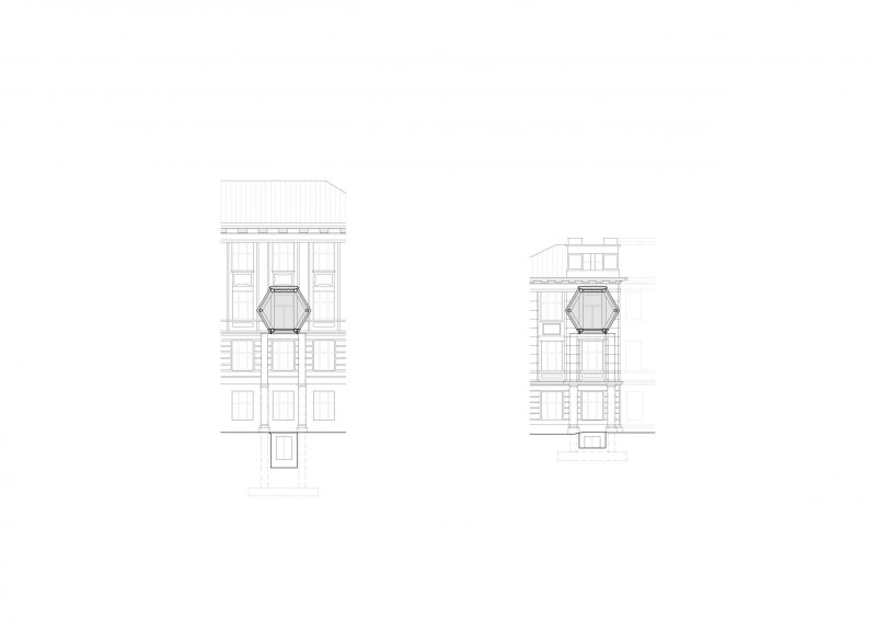 Spojovací lávky VŠCHT, Opočenský Valouch architekti, řez lávky u ulice Zikova