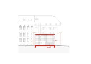 Obnova Červeného kostela, atelier-r: Řez podélný