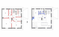 ECHOROST ARCHITEKTI, Rodinný dům v Českém Krumlově, půdorys – foto