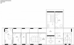 Nová pobočka KOMA Rent, schématický půdorys 2.N.P.