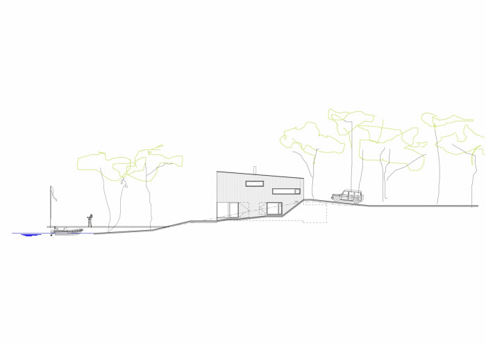 Chata PS ve slovenské obci Plavecký Štvrtok, Hantabal architekti, pohled jih