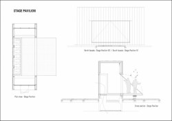 Lundgaard & Tranberg Architects, Molo Kvæsthus v Kodani, pavilon s pódiem, výkres