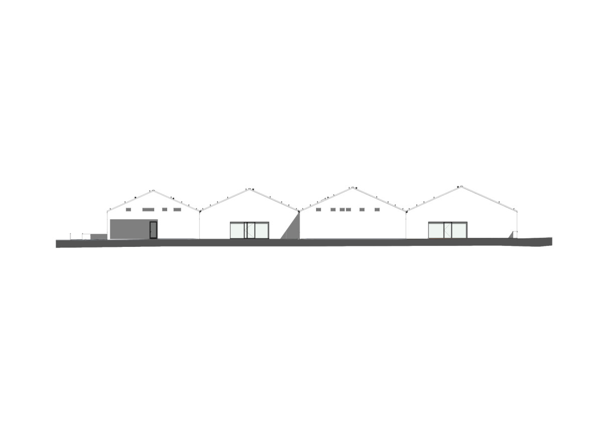 Severní pohled (Dětská léčebna se speleoterapií v Ostrově u Macochy; Adam Rujbr Architects)