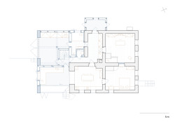 Půdorys 1NP (Rekonstrukce chalupy Borová Lada; Studio Plyš)