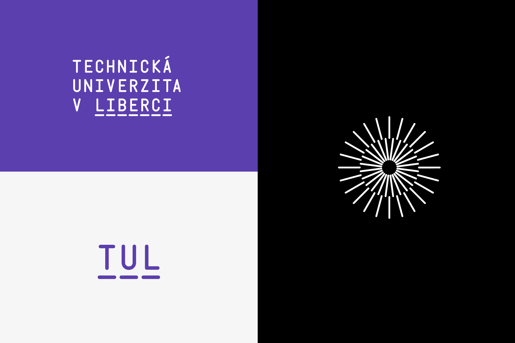 Kompletní český výpis názvu, zkratka TUL a doplňkový symbol Ještědu. Zdroj: Czechdesign
