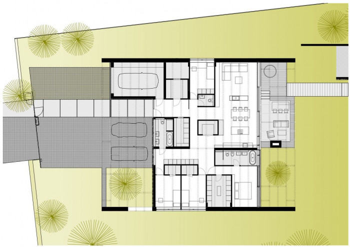 Dům Loď, půdorys 1NP, A69-architekti