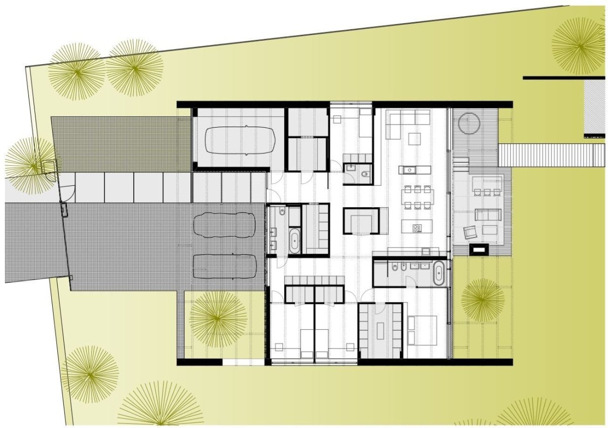 Dům Loď, půdorys 1NP, A69-architekti