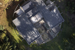 Pozemek obklopuje především borový les