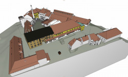 ukázka 3D/BIM modelu areálu Žateckého pivovaru zpracovávaného v Archicadu