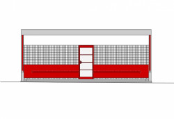 Rekonstrukce funkcionalistické zastávky od architekta Oskara Pořísky, čelní pohled, Atelier RAW