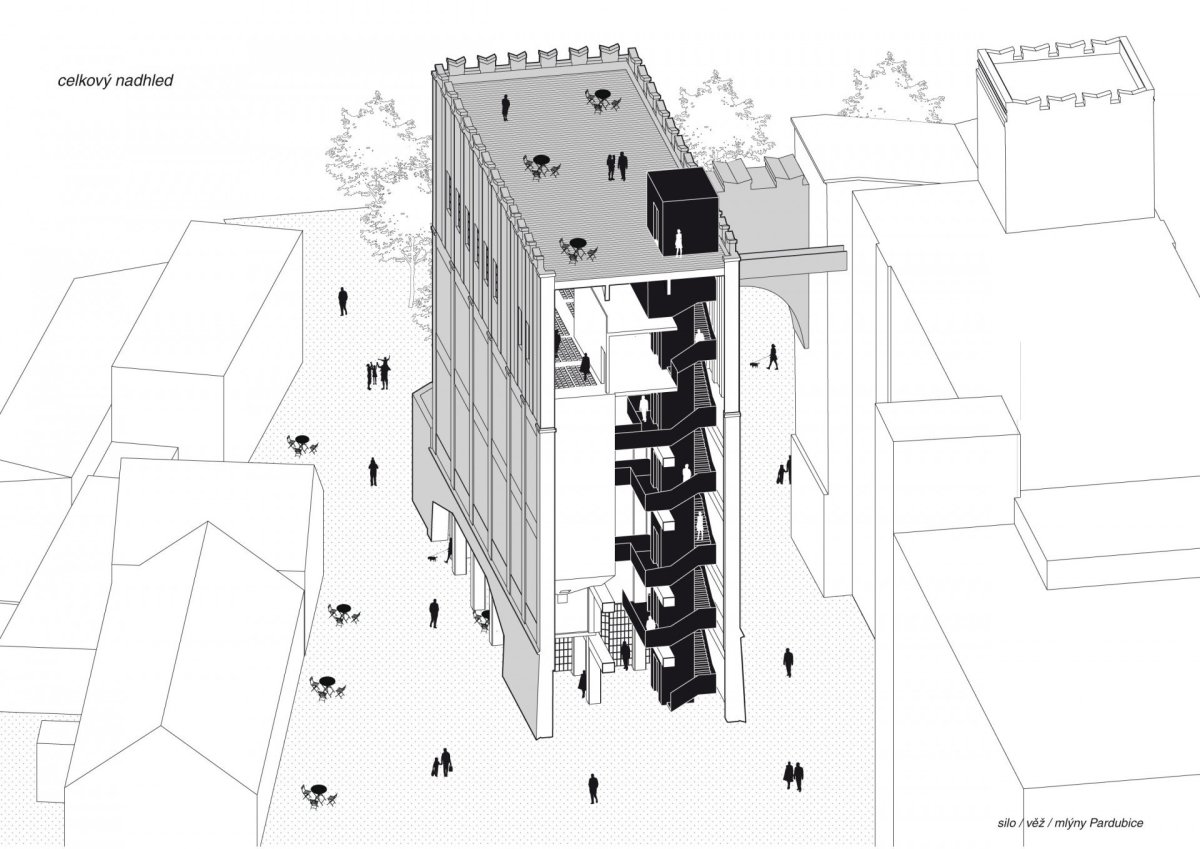 Adaptace obilného sila pro Nadaci Automatické mlýny od studia Prokš Přikryl architekti