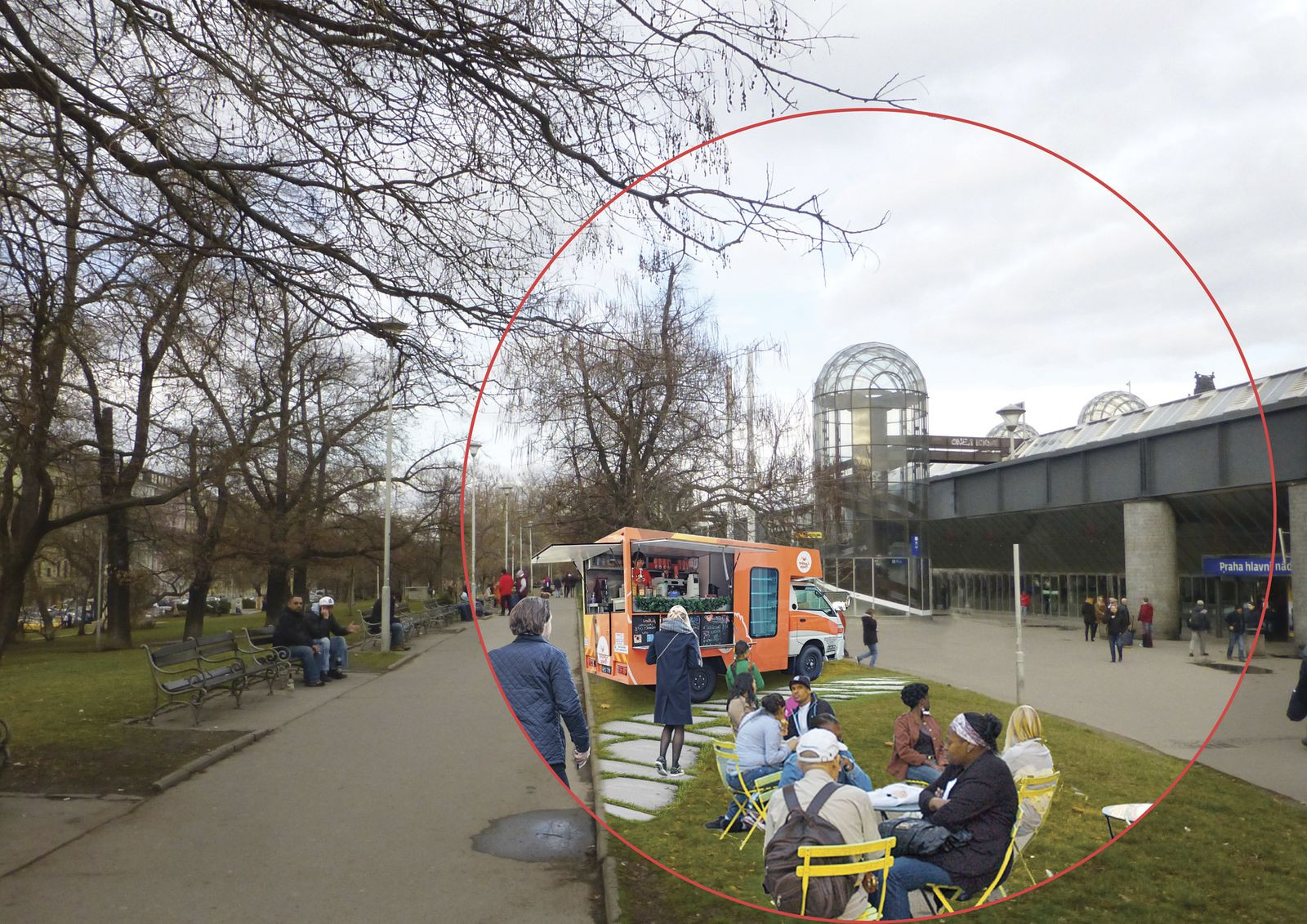 7.	Sherwood. Pojízdné kavárny, pár atraktivnějších míst k sezení, nové pěšiny. To vše přispěje k větší sociální kontrole a tím i větší bezpečnosti území.