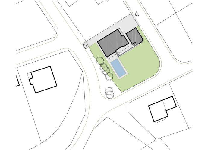 Rodinný dům v Černošicích, situace, Air Ateliér