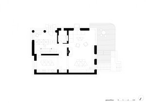 Vila Trojúhelník, Studio AEIOU, půdorys 1 NP