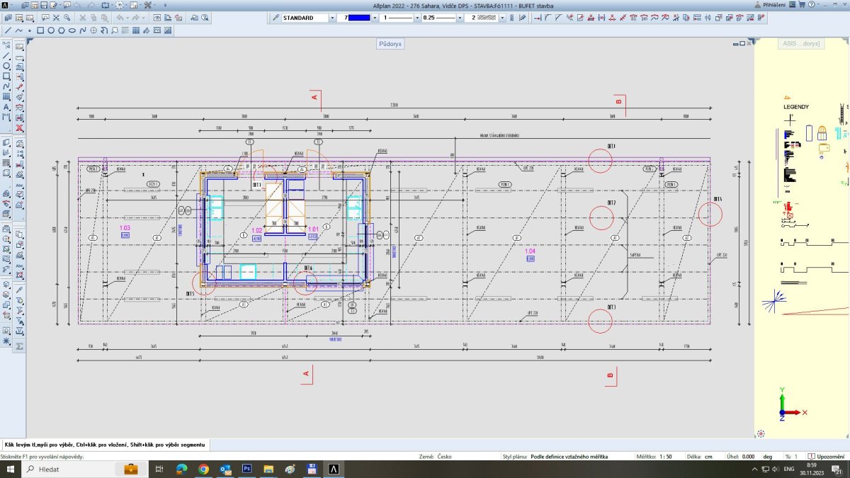 3D model a kompletní projektová dokumentace byla vypracována v programu Allplan