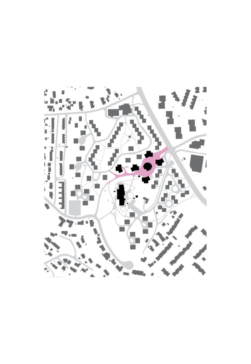 MDH Arkitekter SA, Masu planning, dřevěné věže Moholt 50|50, situace, výkres