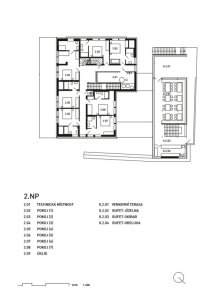 Chata Hradečanka, půdorys 2NP, OK PLAN ARCHITECTS