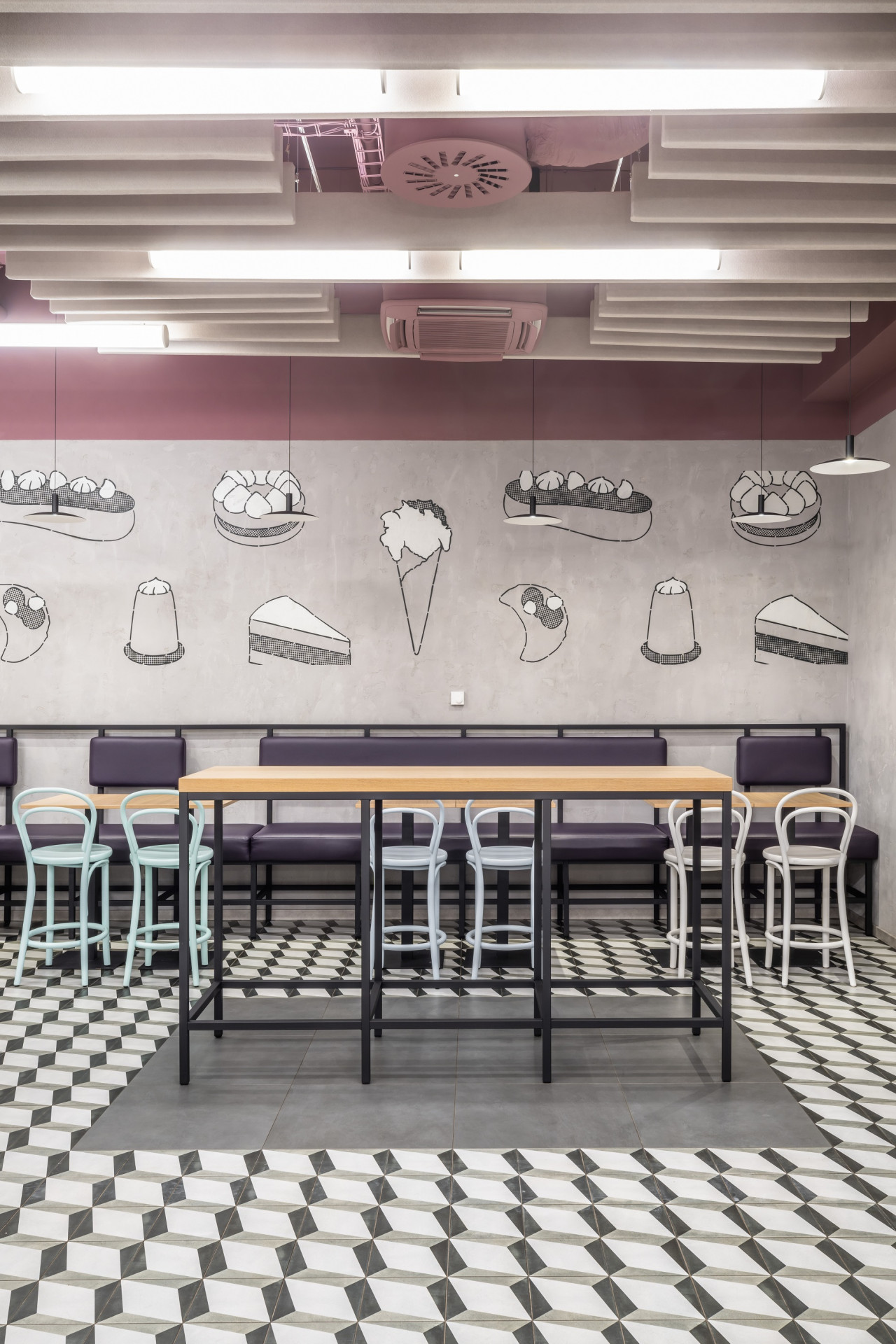 Interiér cukrárny Povidloň v Lipně nad Vltavou od studia A8000