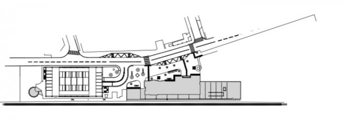 Rekonstrukce výpravní budovy a přilehlých prostor v Čelákovicích, Studio 519, půdorys + koleje