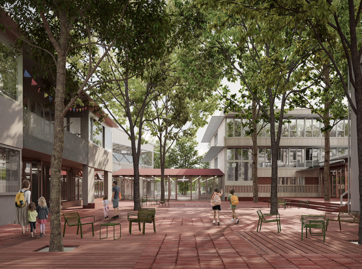 Vizualizace - Školní kampus, Mnichovo Hradiště - soutěž 2023 - 1.místo