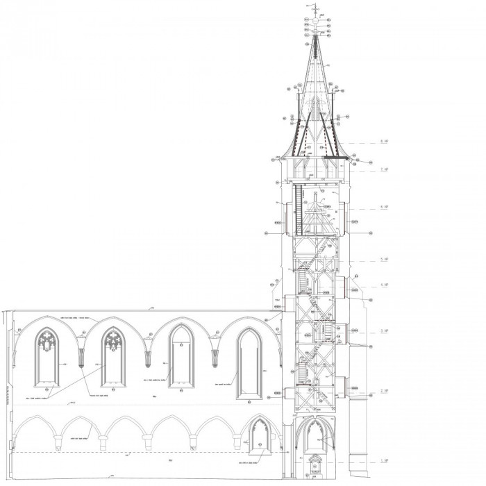 Obnova areálu Sázavského kláštera, Studio acht, řezopohled