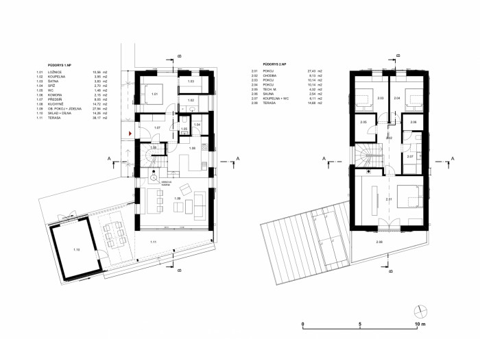 Dům Prokop, ateliér ASGK Design, půdorys