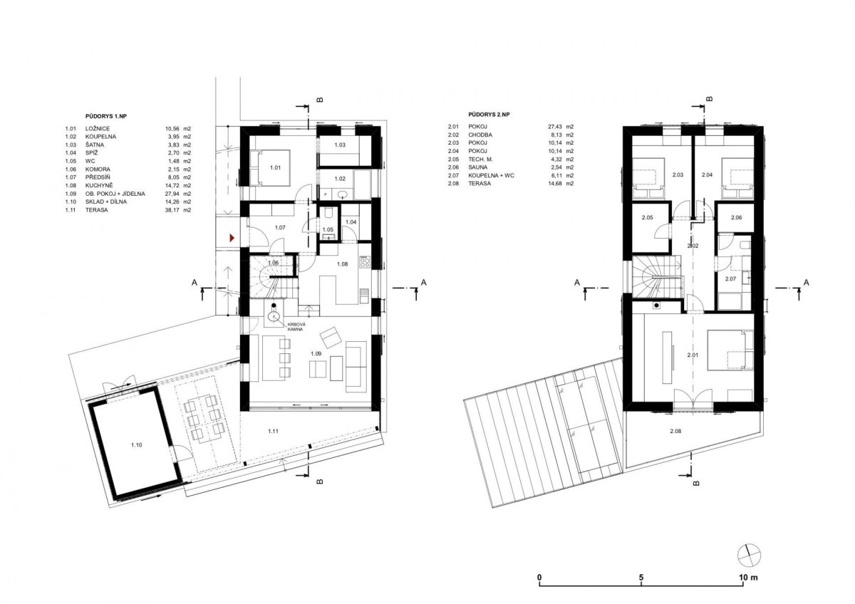Dům Prokop, ateliér ASGK Design, půdorys